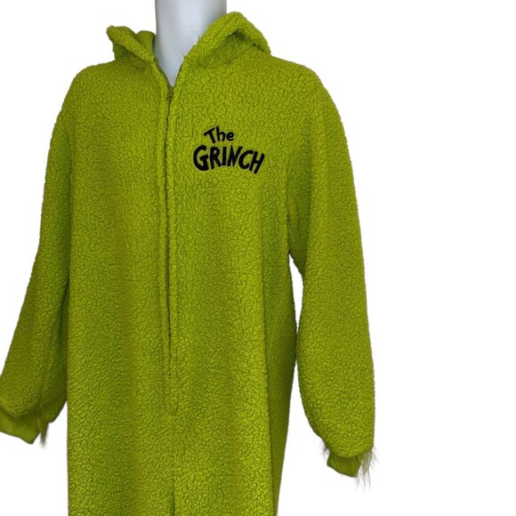 Dr Seuss The Grinch Unionsuit Pajamas PJs M Green Halloween Christmas Costume - Picture 4 of 9